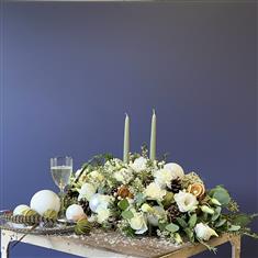 White Christmas Table Arrangement