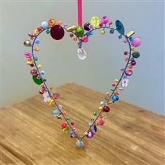 Beaded Hanging Heart
