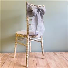 Pale Grey Linen Bow