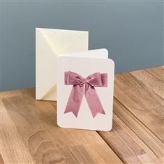 Pink Bow Greetings Card