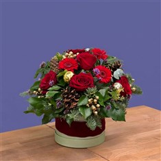 Festive Red Christmas Hatbox